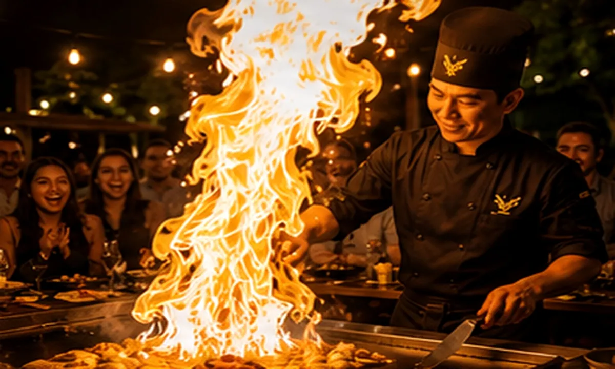 Hibachi fire show