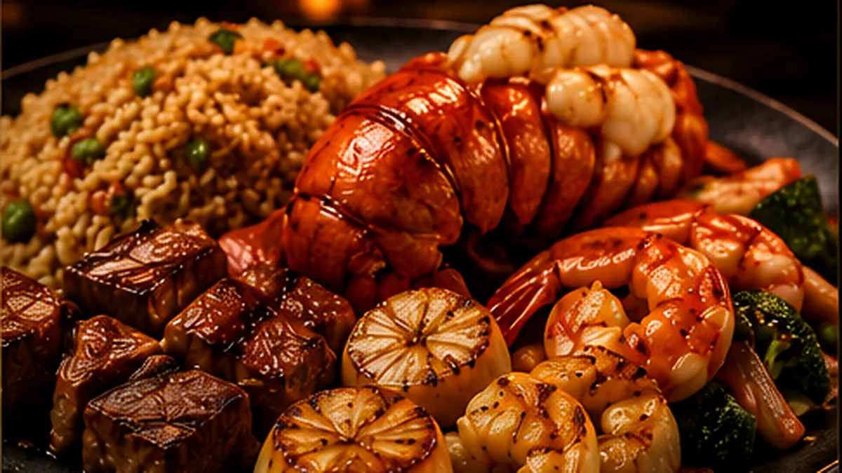 Signature hibachi package with lobster, steak and seafood